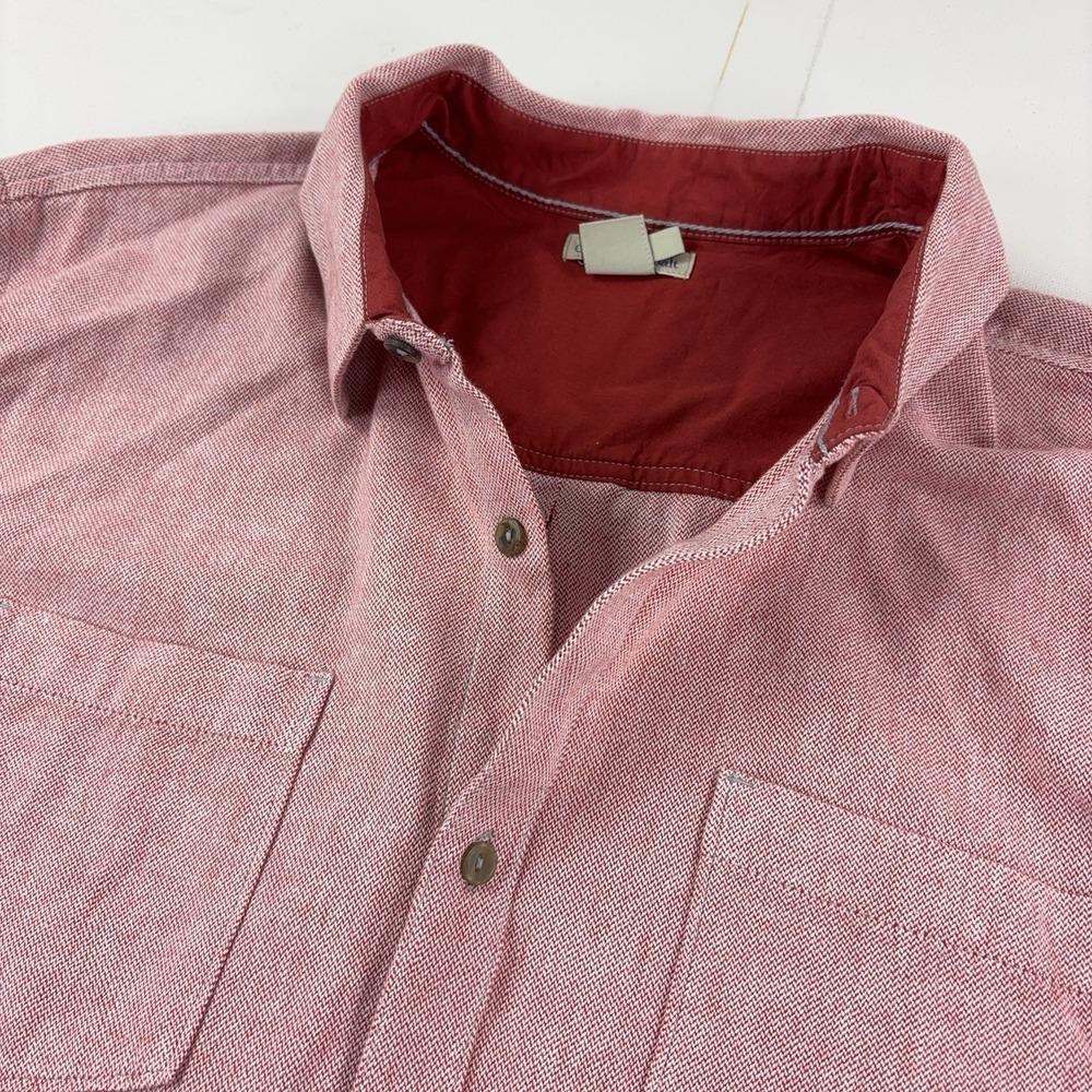 Carbon2cobalt Shirt Mens Large Pink Solid Long Sleeve Button Up Cotton Twill